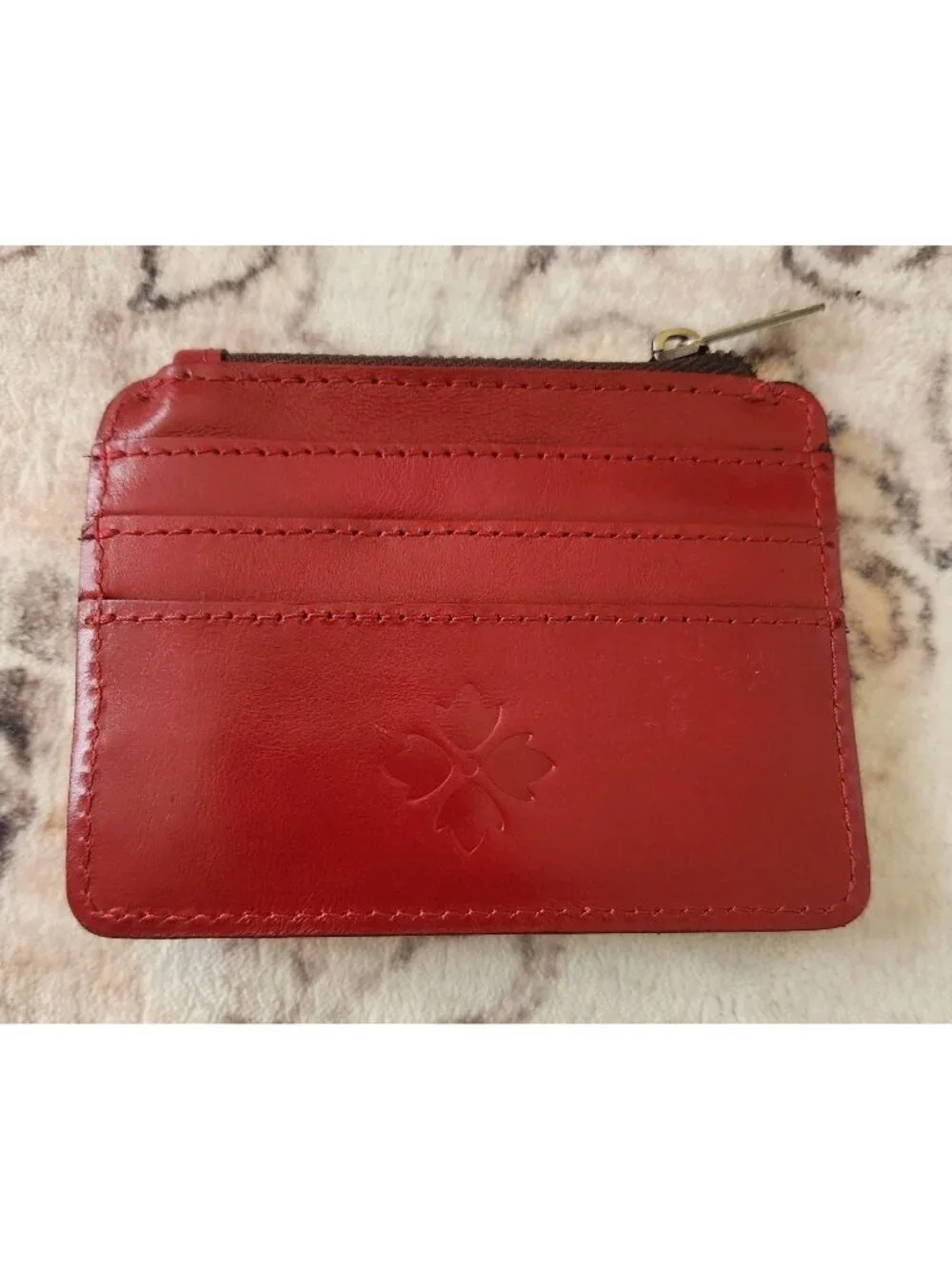 Patricia Nash Red Cassis Leather ID Credit Card RFID Protection